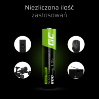 Green Cell GR08 Ni-MH 800mAh Újratölthető AAA HR03 Ceruzaelem (2db/csomag)