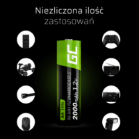 Green Cell GR02 Ni-MH 2000mAh Újratölthető AA HR6 Ceruzaelem (4db/csomag)