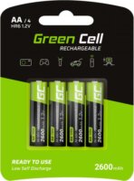 Green Cell GR01 Ni-MH 2600mAh Újratölthető AA HR6 Ceruzaelem (4db/csomag)