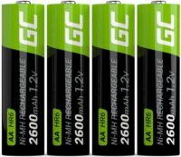 Green Cell GR01 Ni-MH 2600mAh Újratölthető AA HR6 Ceruzaelem (4db/csomag)