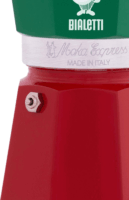 Bialetti Moka Express Italia 6 személyes kotyogós kávéfőző - Zöld/Fehér/Piros