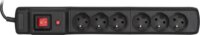 ActiveJet 220V hálózati elosztó túlfeszültség védelemmel 6 aljzatos 10m - Fekete