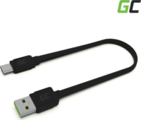 GCmatte USB apa - USB-C apa Lapos adat- és töltőkábel 25cm - Fekete