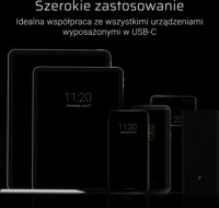 GCmatte USB apa - USB-C apa Lapos adat- és töltőkábel 25cm - Fekete