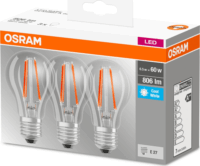 Osram Base E27 60 7W LED körte izzó - Hideg fehér (3 db)