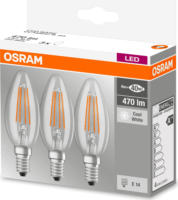 Osram Base E14 40 4W LED gyertya izzó - Hideg fehér (3 db)