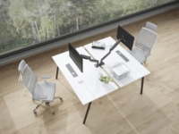 Multibrackets Spring Single 15"-27" LCD TV/Monitor asztali tartó kar - Fekete