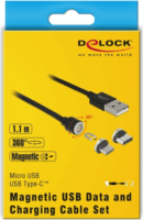 Delock Mágneses USB adat- és töltőkábel készlet