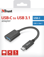 Trust USB-C apa - USB anya Adapter kábel 10cm - Fekete