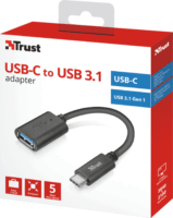 Trust USB-C apa - USB anya Adapter kábel 10cm - Fekete