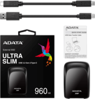 ADATA 960GB SC680 Fekete USB 3.2 Gen2 Type-C Külső SSD