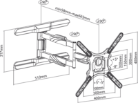 Stell SHO 7610 Slim 23"-70" LCD TV/Monitor fali tartó Fekete