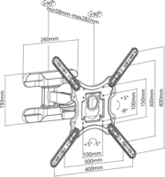 Stell SHO 7600 Slim 23"-70" LCD TV/Monitor fali tartó Fekete