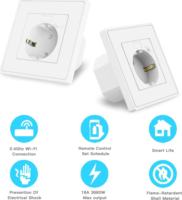 Woox 220V / 10A WiFi Smart süllyesztett fali Okos konnektor aljzat - Fehér