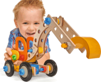 Eichhorn Constructor Kotrógép 90 darabos Fa Építőjáték