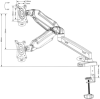 Maclean MC-860 13" - 27" LCD TV/Monitor asztali tartó kar - Fekete