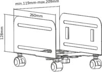 Maclean MC-851 Számítógép tartó kiskocsi Fekete