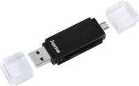 Hama Mobil - Tablet USB/microUS Külső kártyaolvasó - Fekete
