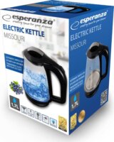 Esperanza Missouri EKK024K 1.7L Vízforraló - Fekete/Üveg