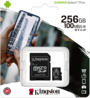 Kingston 256GB Canvas Select Plus microSDXC UHS-I CL10 memóriakártya + Adapter