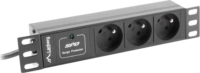 Lanberg 220V hálózati elosztó 10" Rack-be építhető 3 aljzatos túlfeszültség védelemmel 2.0m - Fekete