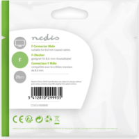 Nedis F csatlakozó 7.5 mm-es Koax Kábelekhez Fém (25 db)