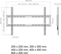 Actec TVM1 37" - 70" LCD TV/Monitor fali tartó - Fekete