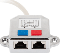 Lanberg RJ45 apa - 2xRJ45 anya UTP Elosztó adapter
