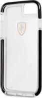 Ferrari Hardcase Apple iPhone 7 Ütésálló Tok - Átlátszó/Fekete