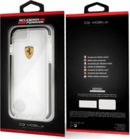 Ferrari Hardcase Apple iPhone 7 Ütésálló Tok - Átlátszó/Fekete