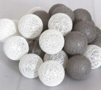 Iris USB-s LED Gömb Fényfüzér 5m - Szürke/Fehér