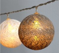 Iris USB-s LED Gömb Fényfüzér 5m - Szürke/Fehér