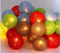 Iris USB-s LED Gömb Fényfüzér 5m - Barna/Piros/Kék/Zöld