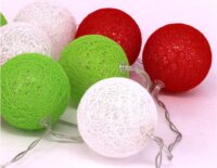 Iris USB-s LED Gömb Fényfüzér 2m - Piros/Fehér/Zöld