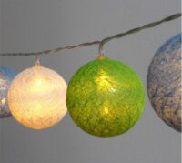 Iris USB-s LED Gömb Fényfüzér 2m - Zöld/Kék/Fehér