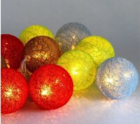 Iris USB-s LED Gömb Fényfüzér 2m - Barna/Piros/Kék/Zöld