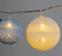 Iris USB-s LED Gömb Fényfüzér 5m - Sötétkék/Világoskék/Fehér