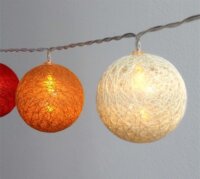 Iris USB-s LED Gömb Fényfüzér 5m - Piros/Narancs/Meleg Fehér