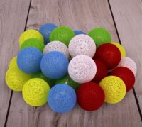 Iris USB-s LED Gömb Fényfüzér 5m - Többszínű