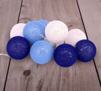 Iris USB-s LED Gömb Fényfüzér 2m - Sötétkék/Világoskék/Fehér