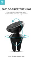 Devia Titan Series Univerzális szellőzőrácsba illeszthető mágneses autós tartó - Fekete
