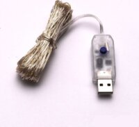 Iris USB-s LED Fényfüzér 10m - Meleg Fehér