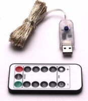 Iris USB-s LED Fényfüzér 10m - Meleg Fehér
