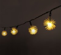 Iris Napelemes LED Zúzmara Fényfüzér 9m - Meleg Fehér