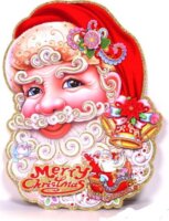 Iris 3D Mikulás mintás karton dekoráció 28x37cm