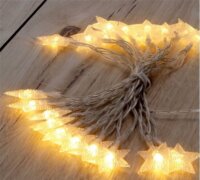 Iris Fix fényű Elemes LED Csillag Fényfüzér 3m - Meleg Fehér