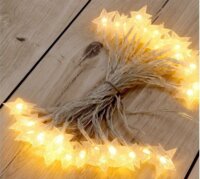 Iris Fix fényű Elemes LED Csillag Fényfüzér 6m - Meleg Fehér