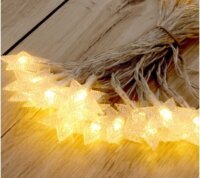 Iris Fix fényű Elemes LED Csillag Fényfüzér 6m - Meleg Fehér