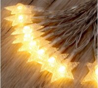 Iris Fix fényű USB-s LED Csillag Fényfüzér 3m - Meleg Fehér
