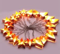 Iris Elemes LED Csillag+Szív Fényfüzér 4m - Meleg Fehér